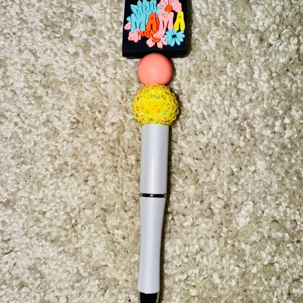 Mama Floral Colorful Beaded Pen